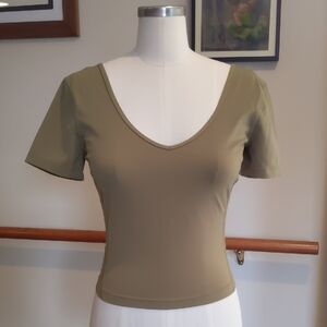 Lululemon Olive V-Neck Women's Top